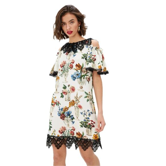 NWT Dolce & Gabbana White Mini Dress Vase Floral IT 40 - Picture 3 of 10